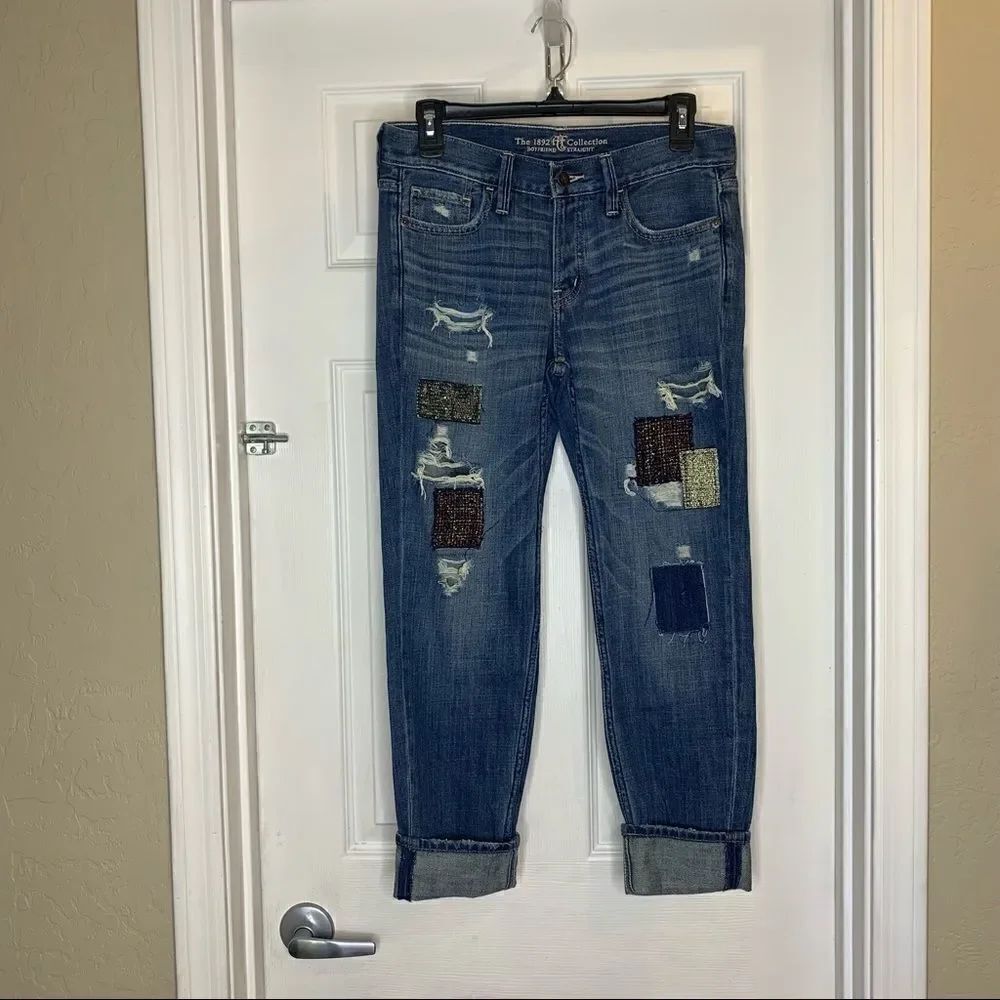 Abercrombie & Fitch Easy Fit Boyfriend Jeans Distressed Size 0